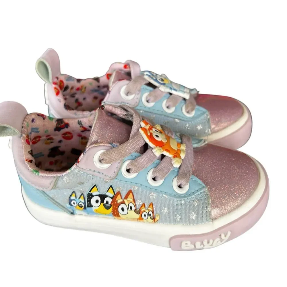 BLUEY BINGO toddler pink blue pastel slip on shoes sneakers groundup sz 7